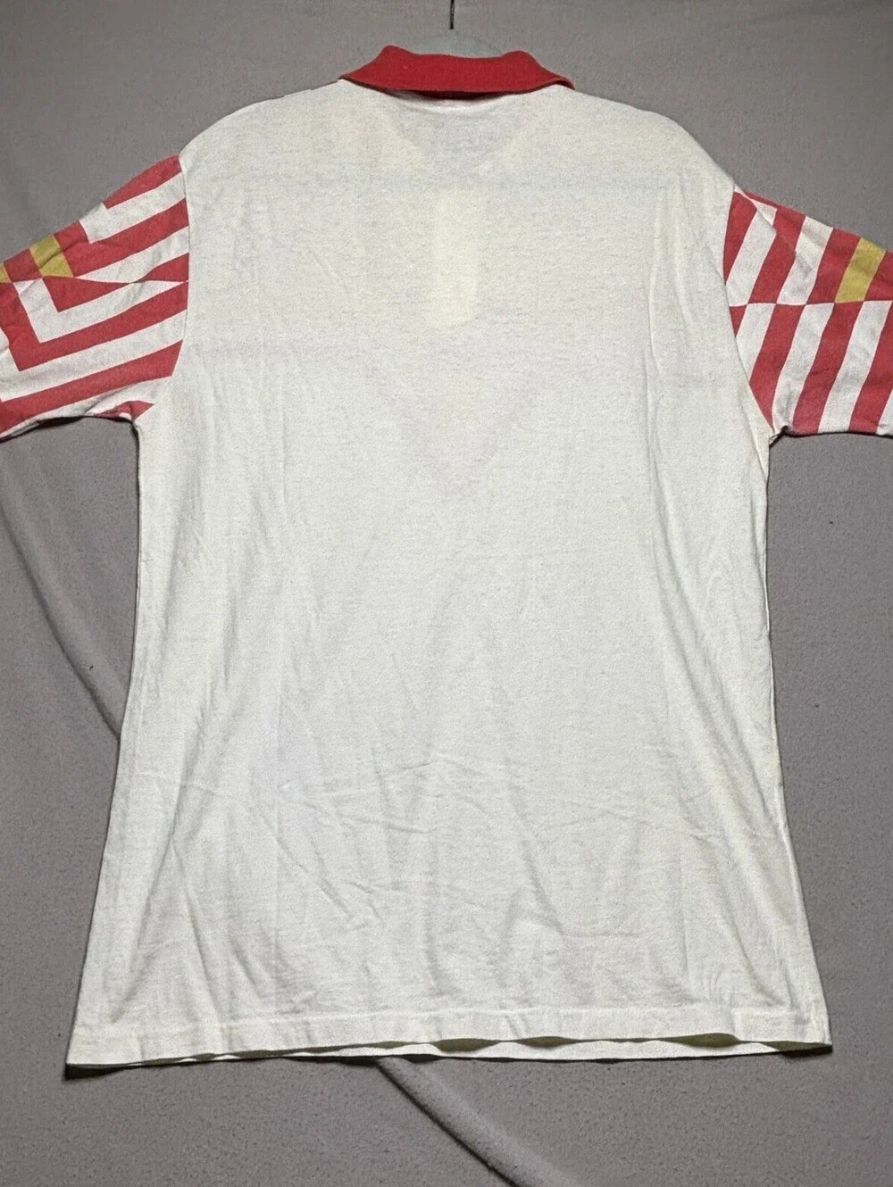 Vintage 80s 90s San Francisco 49ers Polo Shirt Geometric Chevron Stripe Mens XL